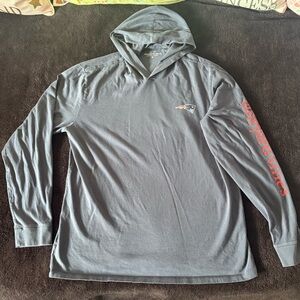 New England Patriots x Vineyard Vines nautical fishing hooded L/S tee Medium